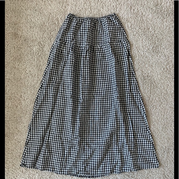 linen gingham skirt
